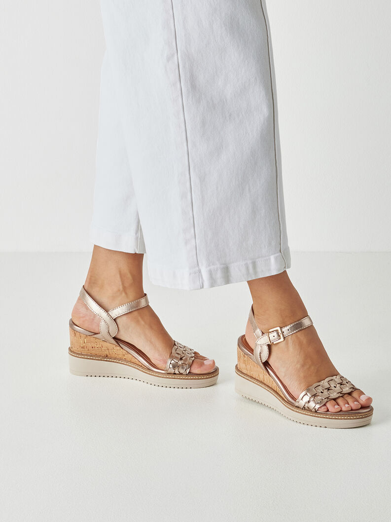 Kožen&eacute; sand&aacute;le - kovov&aacute;, BRONCE, hi-res