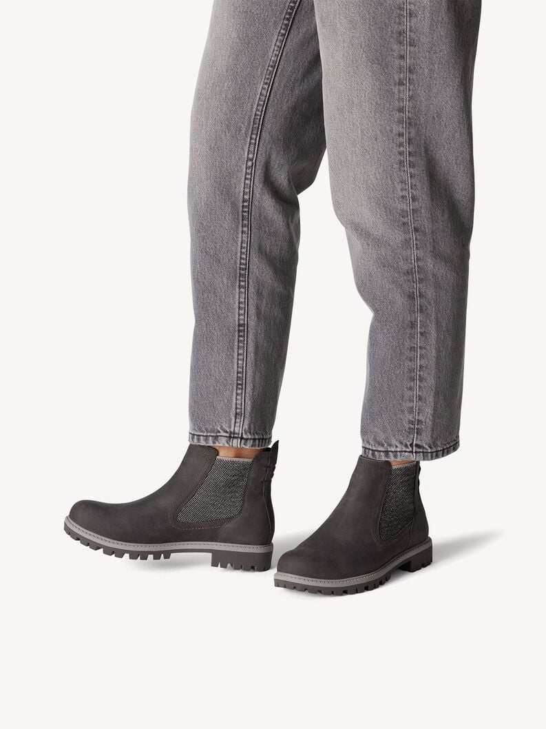 Leder Chelsea Boot - grau, DARK GREY, hi-res