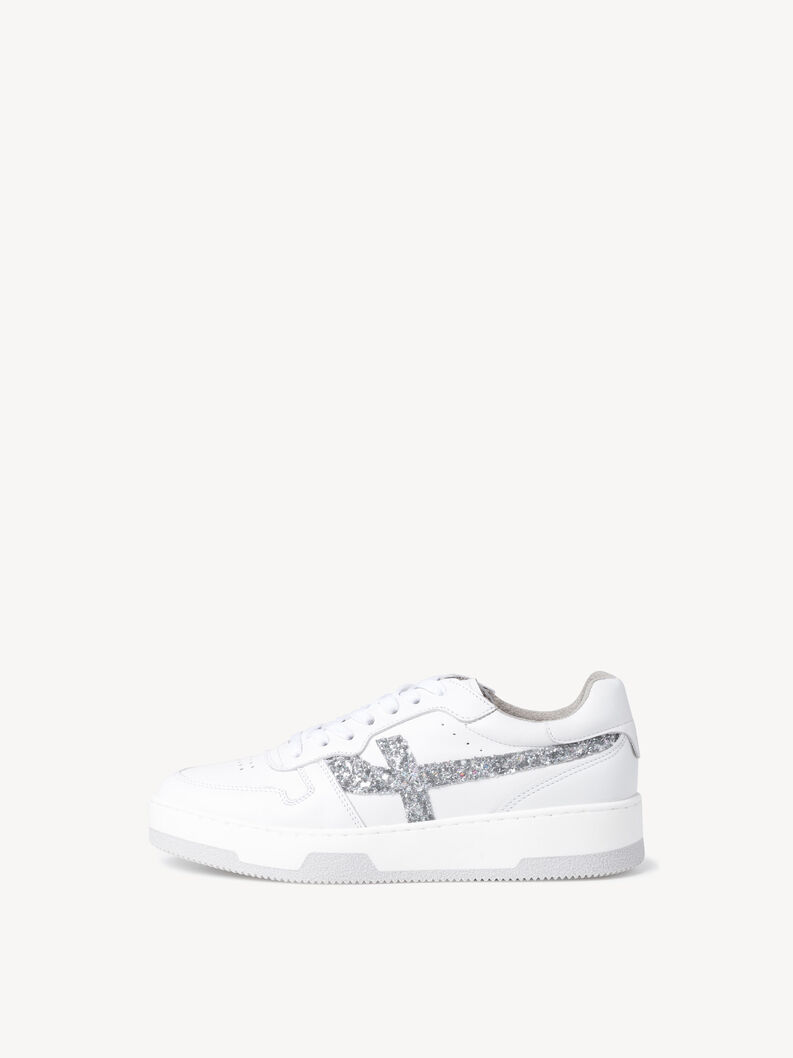 Ledersneaker - weiß, WHITE GLAM, hi-res