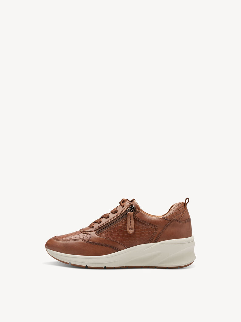 Leren Sneaker - bruin, COGNAC STRUCT., hi-res