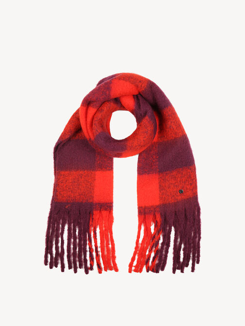 Scarf, Fiery Red Grape Wine checked, hi-res
