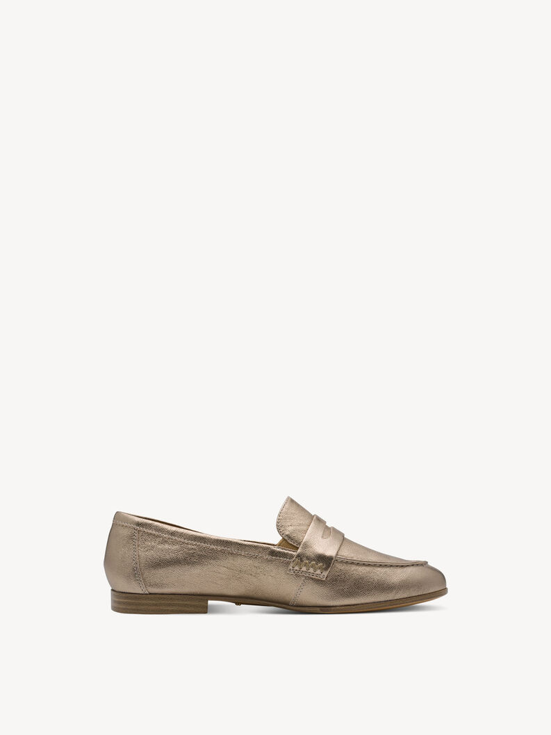 Slipper en cuir - m&eacute;tallique, LIGHT GOLD, hi-res