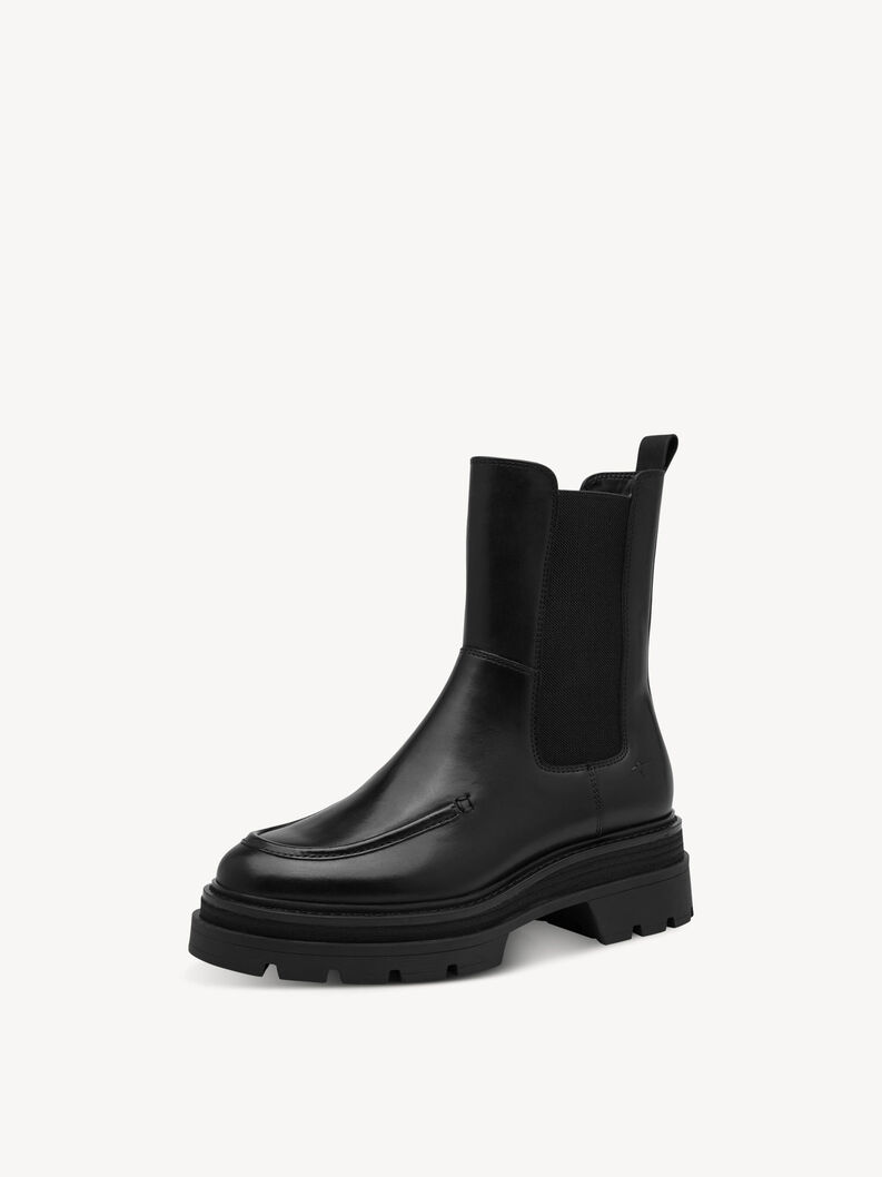 Bottine Chelsea en cuir - noir, BLACK, hi-res