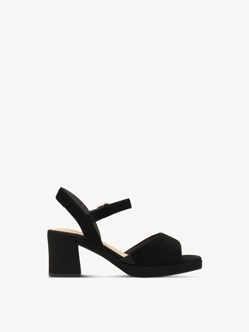 Leren Sandaaltje - zwart, BLACK SUEDE, hi-res