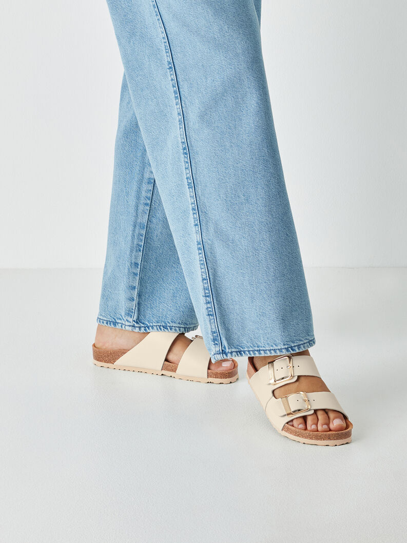 Lederpantolette - beige, IVORY LEATHER, hi-res