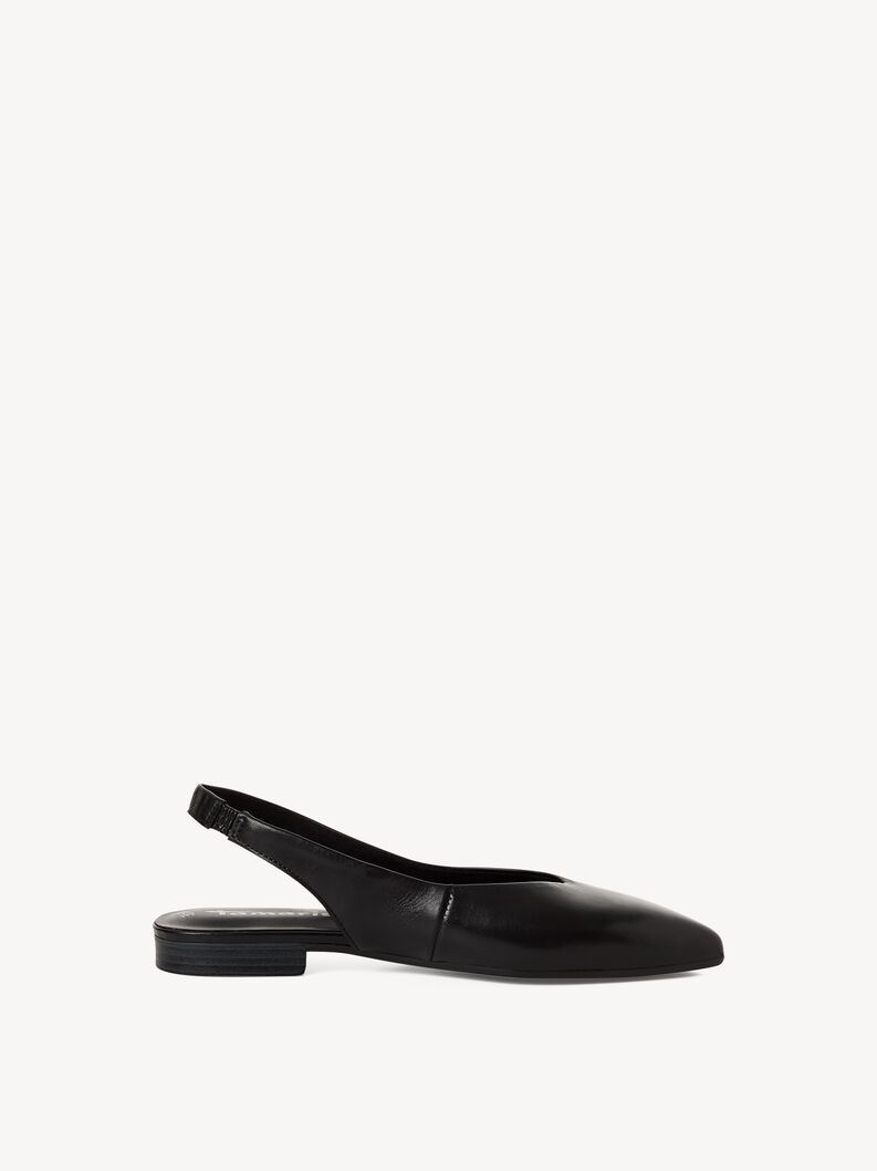 Lederslingpumps - schwarz, BLACK LEATHER, hi-res