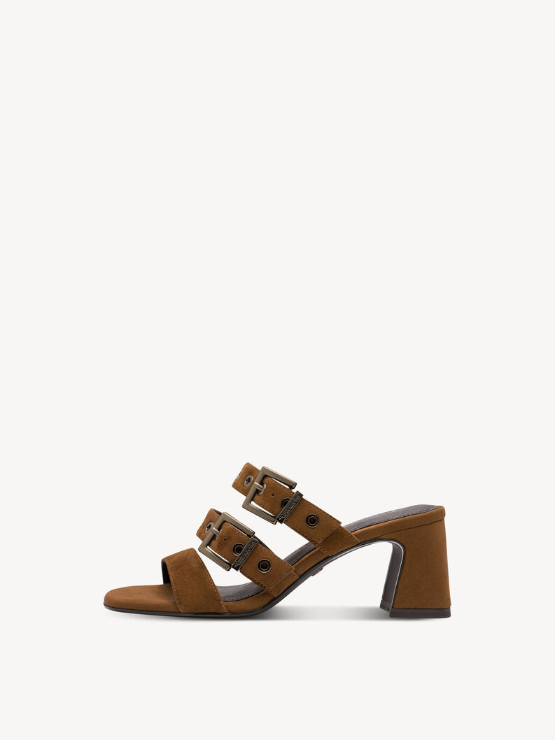 Lederpantolette - braun, COGNAC, hi-res