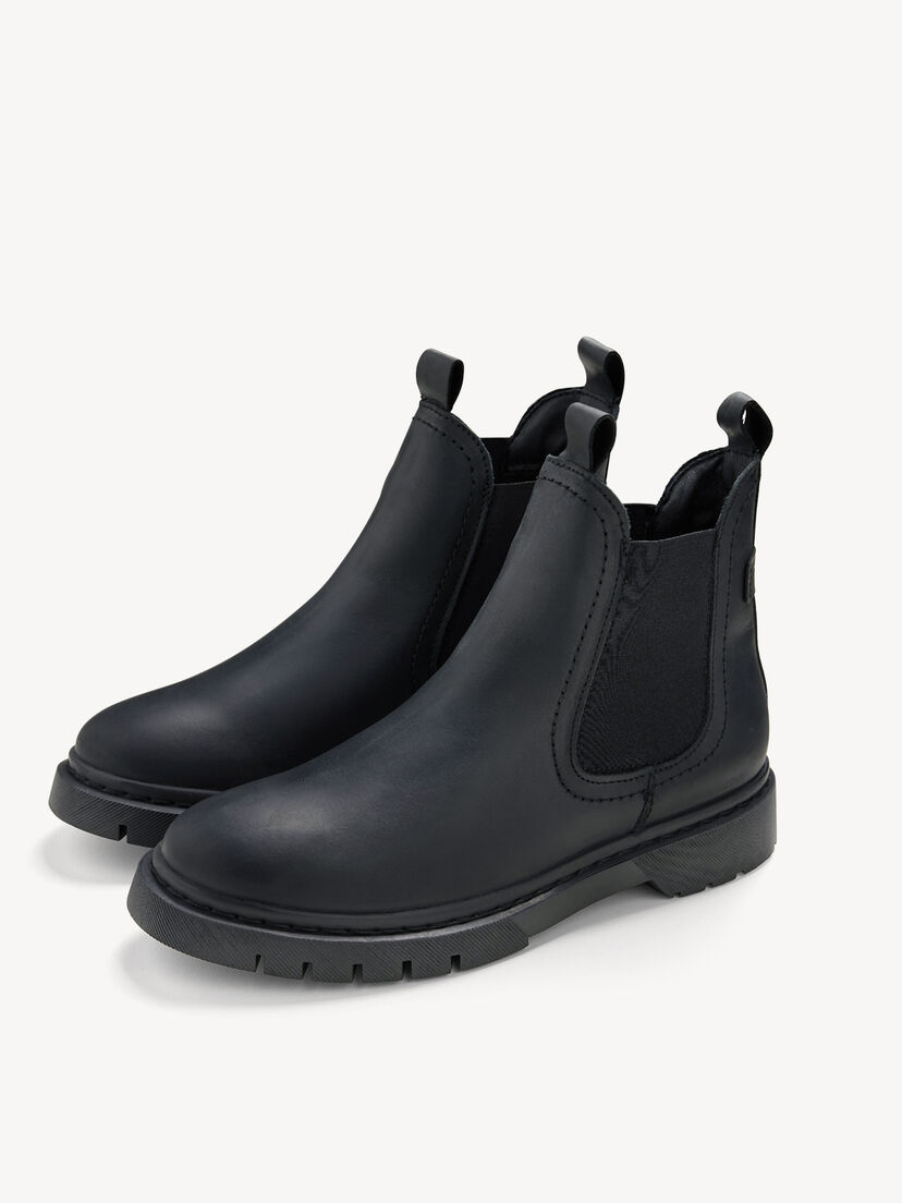 Leren Chelseaboot - zwart, BLACK, hi-res