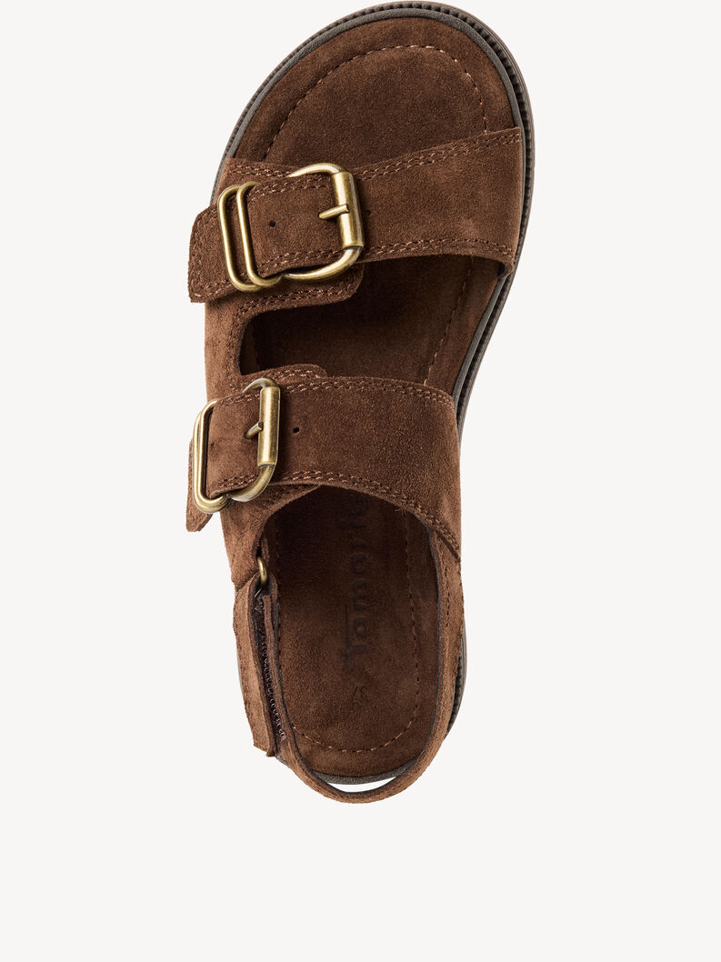 Ledersandalette - braun, MOCCA, hi-res