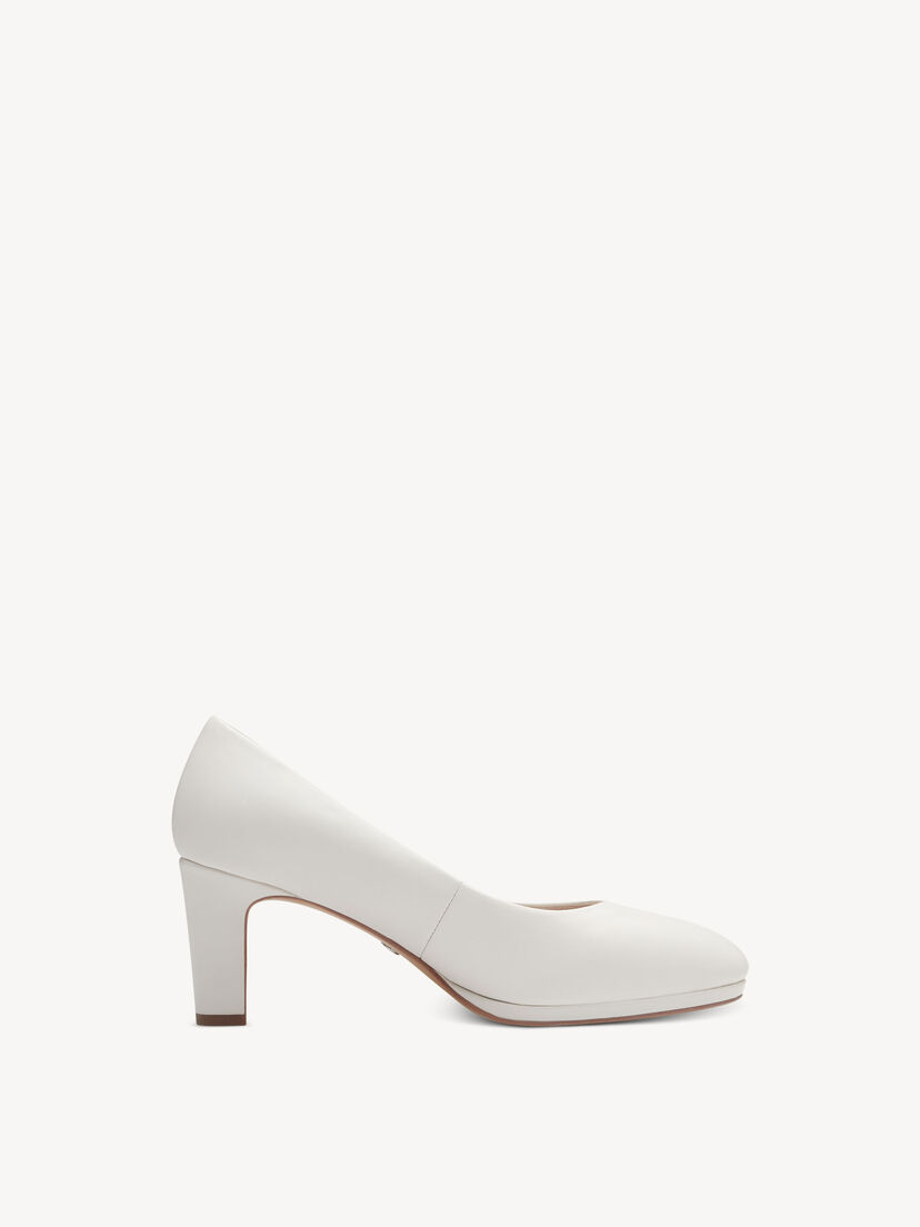 Leren Pumps - wit, WHITE, hi-res
