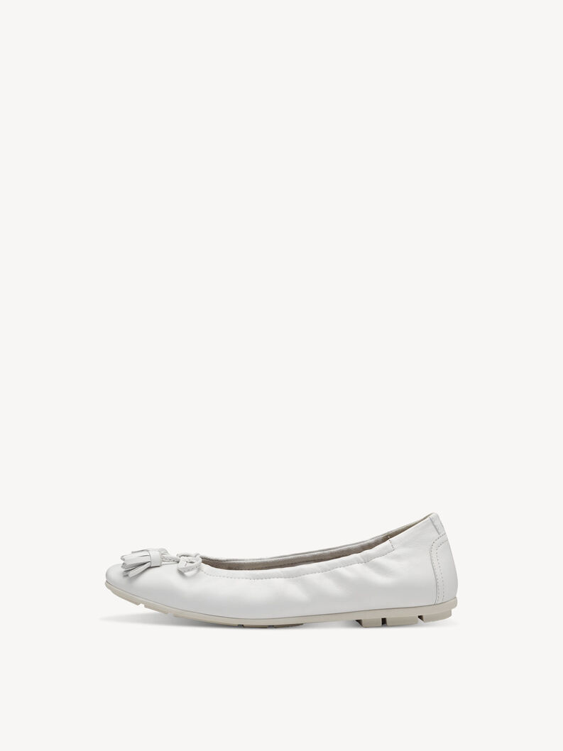 Leather Ballerina - white, WHITE, hi-res
