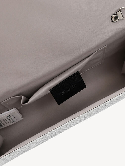 Clutch, silver, hi-res