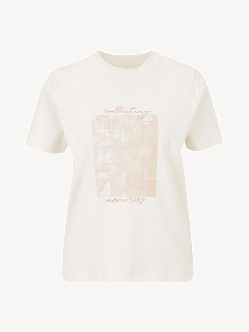 T-shirt - blanc, Sugar Swizzle Ground with Collecting Memories Print, hi-res
