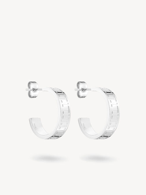 Creole earring, silver, hi-res
