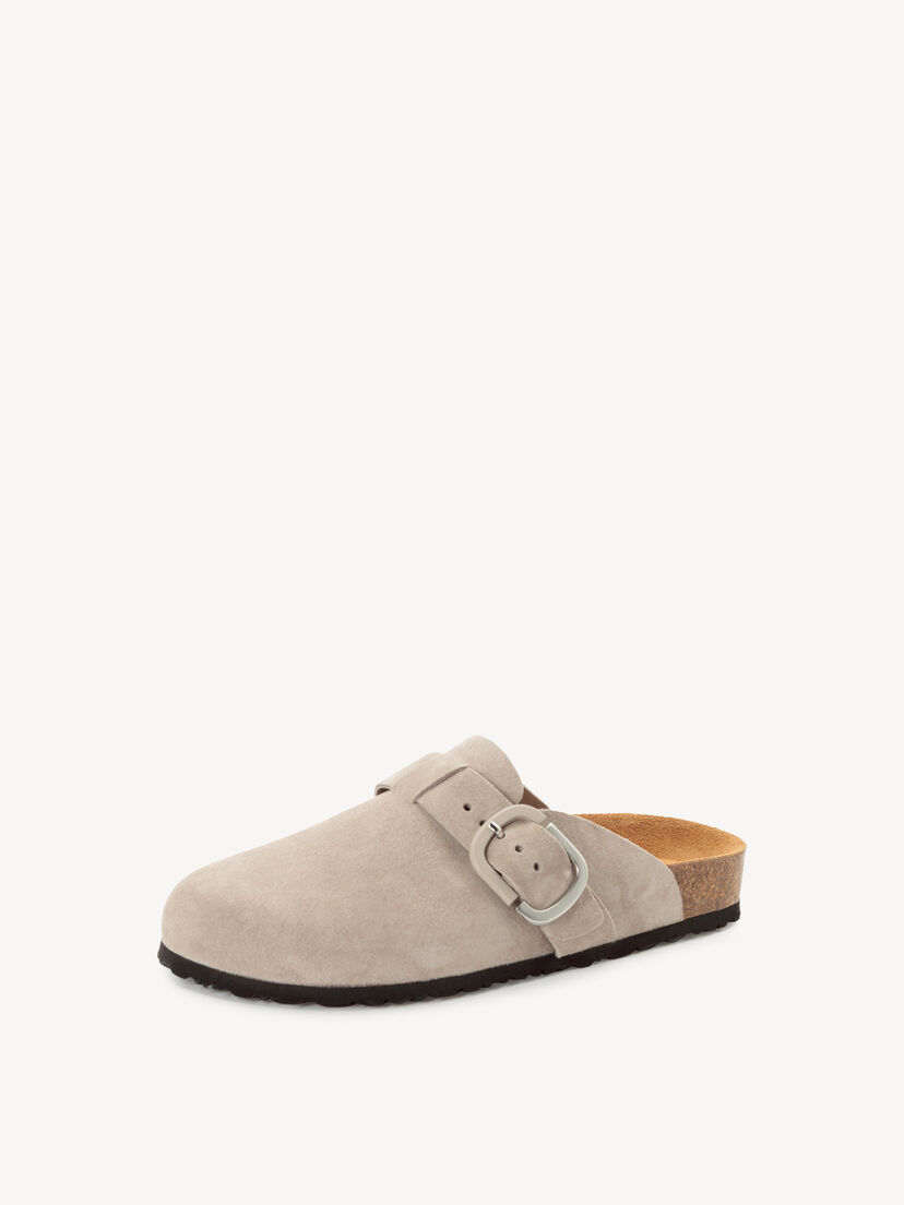 Leren Slipper - grijs, GREY, hi-res