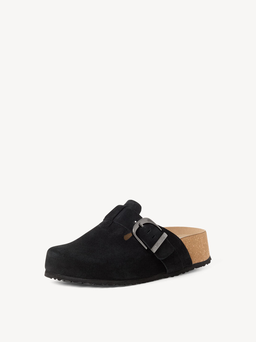 Leren Slipper - zwart, BLACK, hi-res