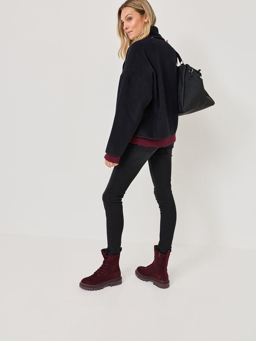 Leren Enkellaarsje - rood, MERLOT, hi-res