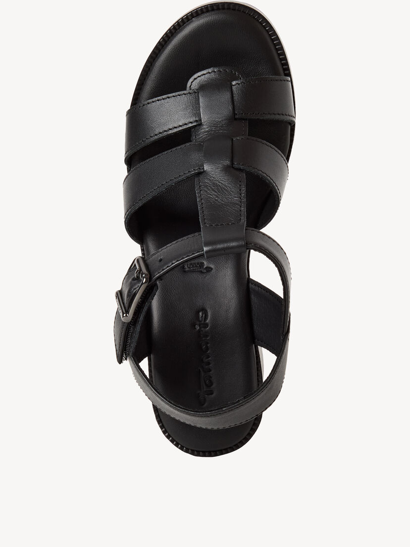 Sandaaltje, BLACK LEATHER, hi-res