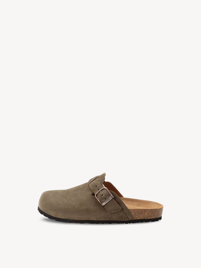 Leren Slipper - groen, OLIVE, hi-res