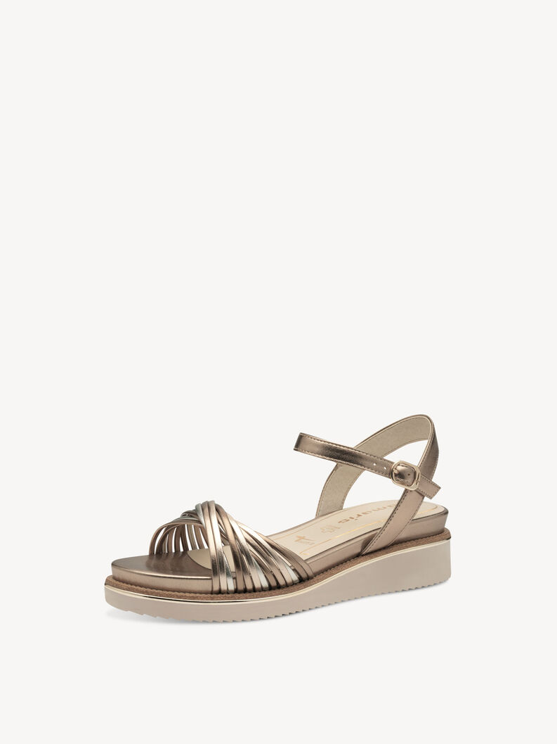 Heeled sandal - metallic, BRONCE COMB, hi-res