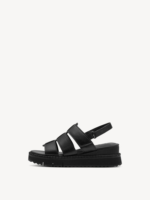 Sandale &agrave; talon, BLACK LEATHER, hi-res