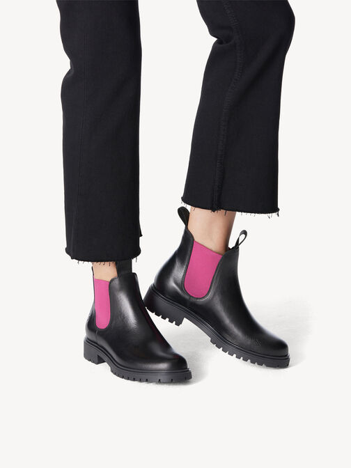 Chelsea Boot, BLK LEA./FUXIA, hi-res