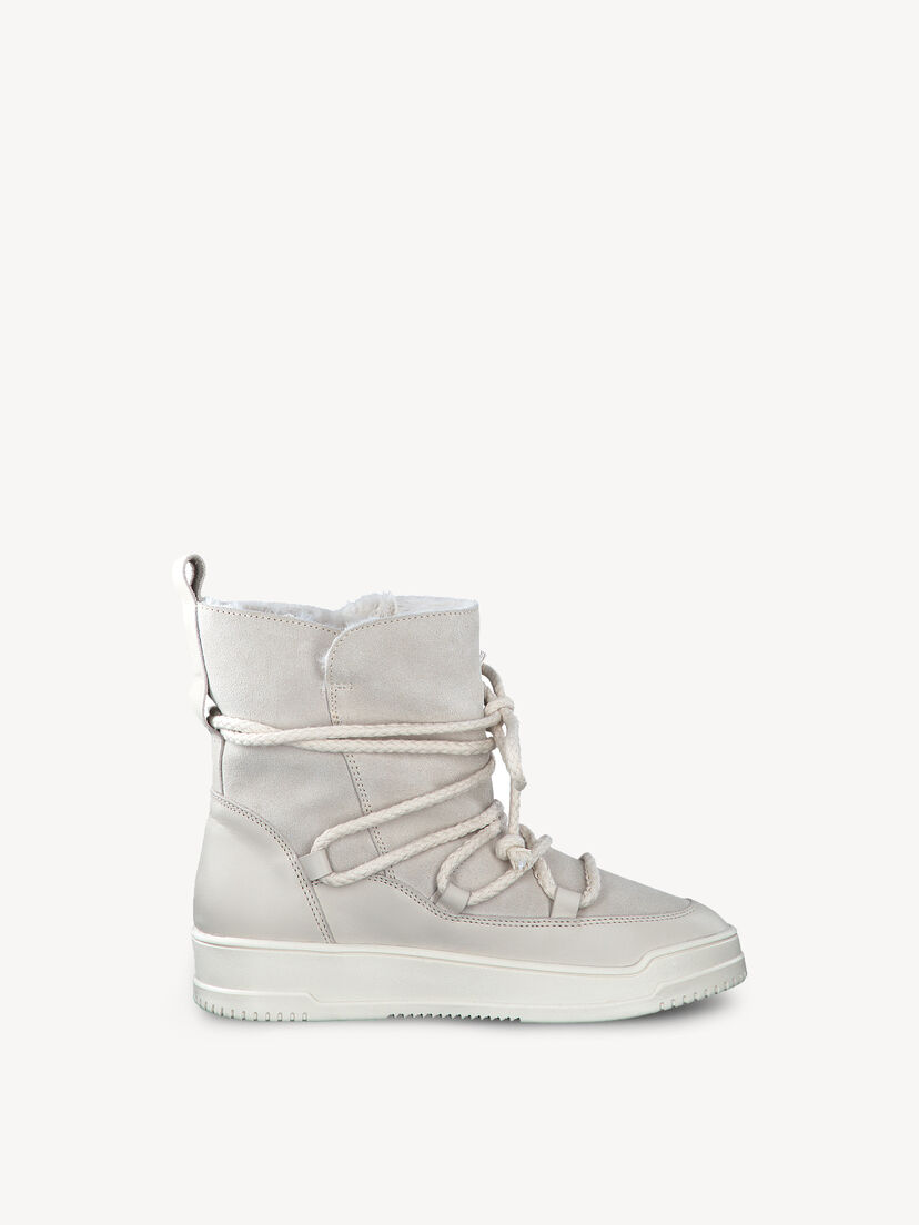 Leren Enkellaarsje - beige warme voering, BEIGE COMB, hi-res