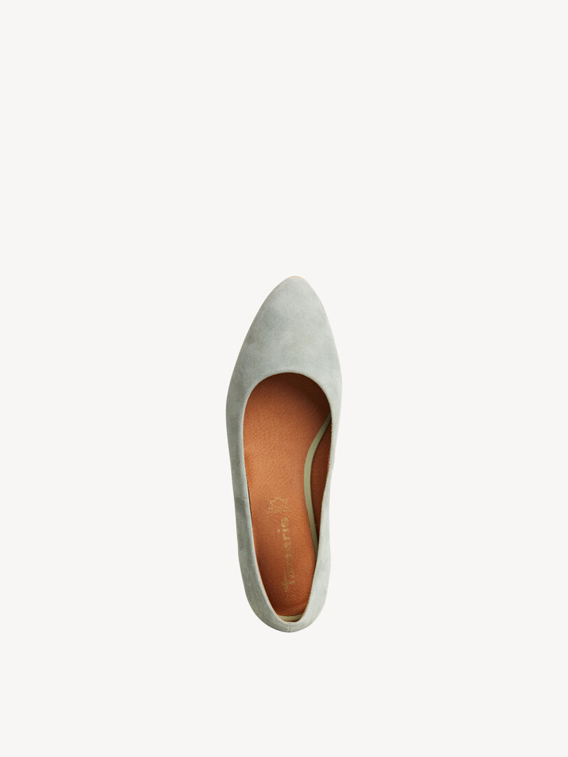 Leren Ballerina - groen, SAGE, hi-res