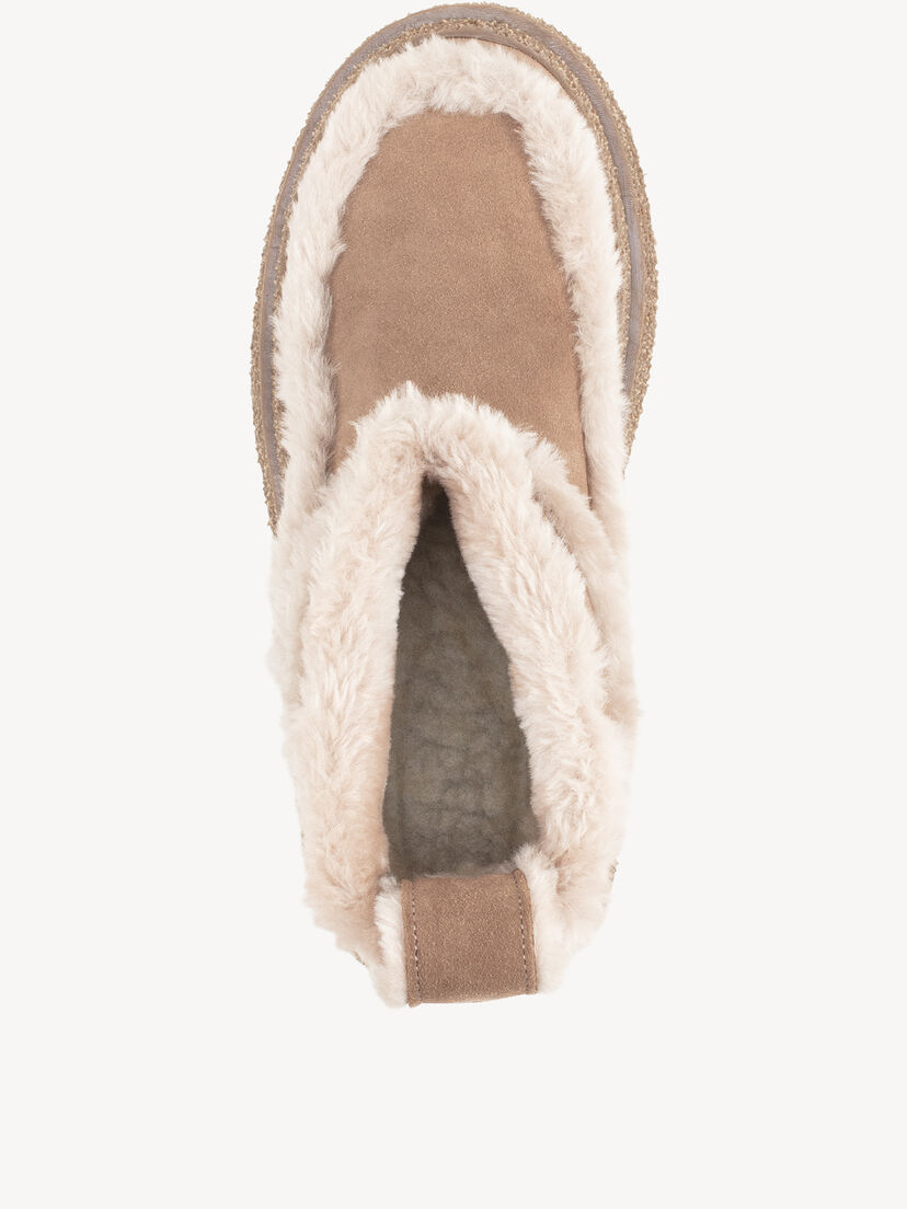 Enkellaarsje - beige warme voering, DARK TAUPE, hi-res