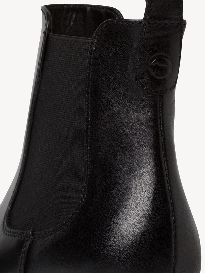 Leren Chelseaboot - zwart, BLACK, hi-res