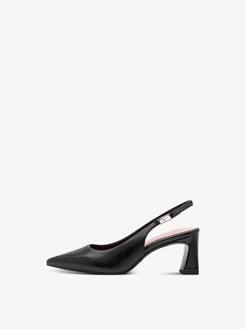 sling pumps, BLACK LEATHER, hi-res
