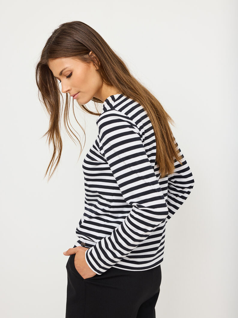 T-shirts à manches longues - noir, Bright White/Black Beauty Striped, hi-res