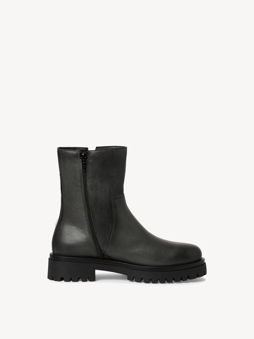 Leren Enkellaarsje - grijs, GREY, hi-res