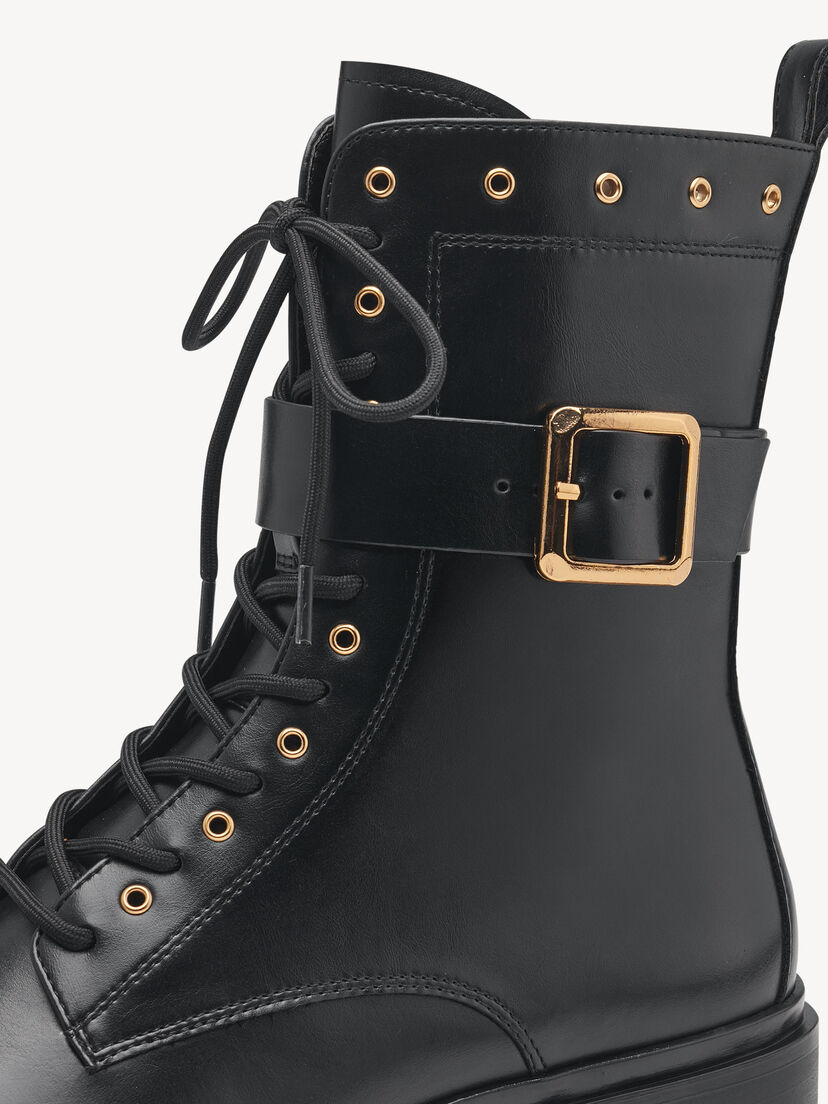 Leren Enkellaarsje - zwart, BLACK, hi-res