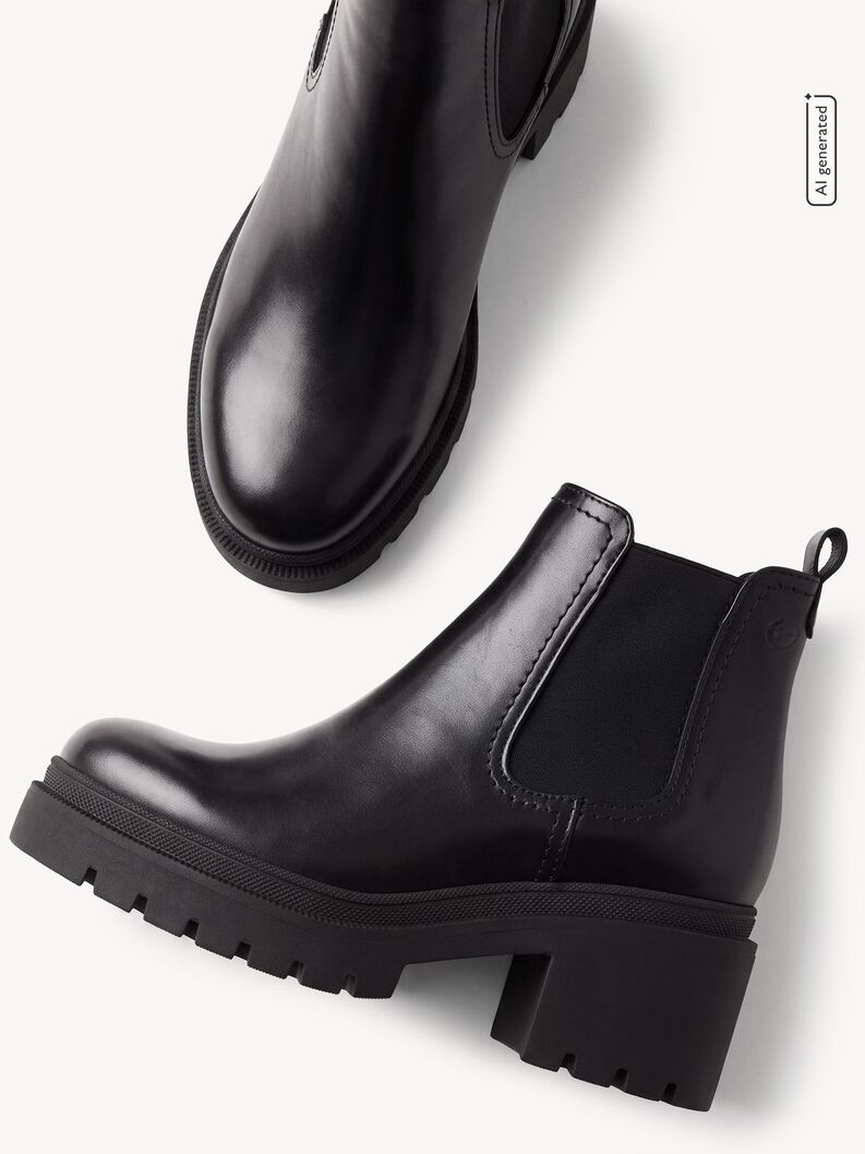 Chelsea boot, BLACK LEATHER, hi-res
