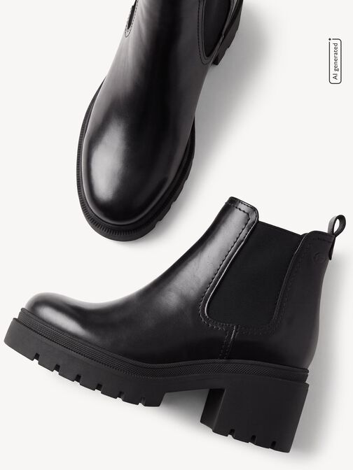 Chelsea boot, BLACK LEATHER, hi-res