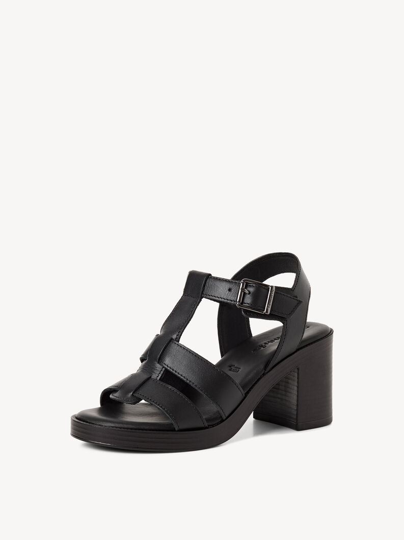 Sandalo - nero, BLACK LEATHER, hi-res