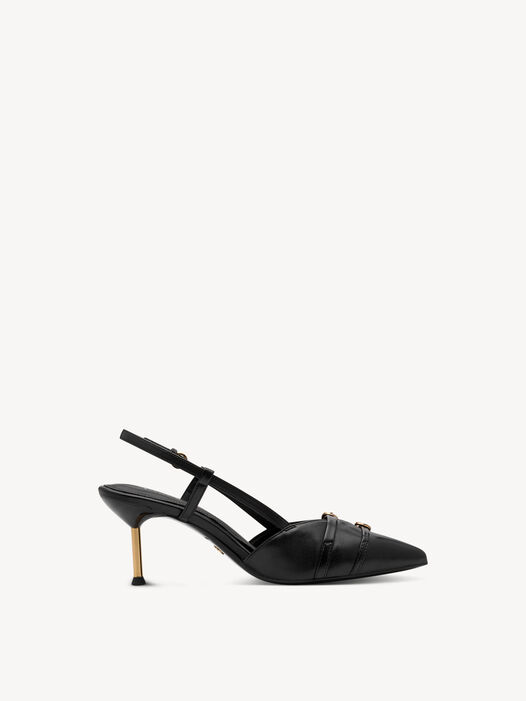 Slingpumps, BLACK LEATHER, hi-res