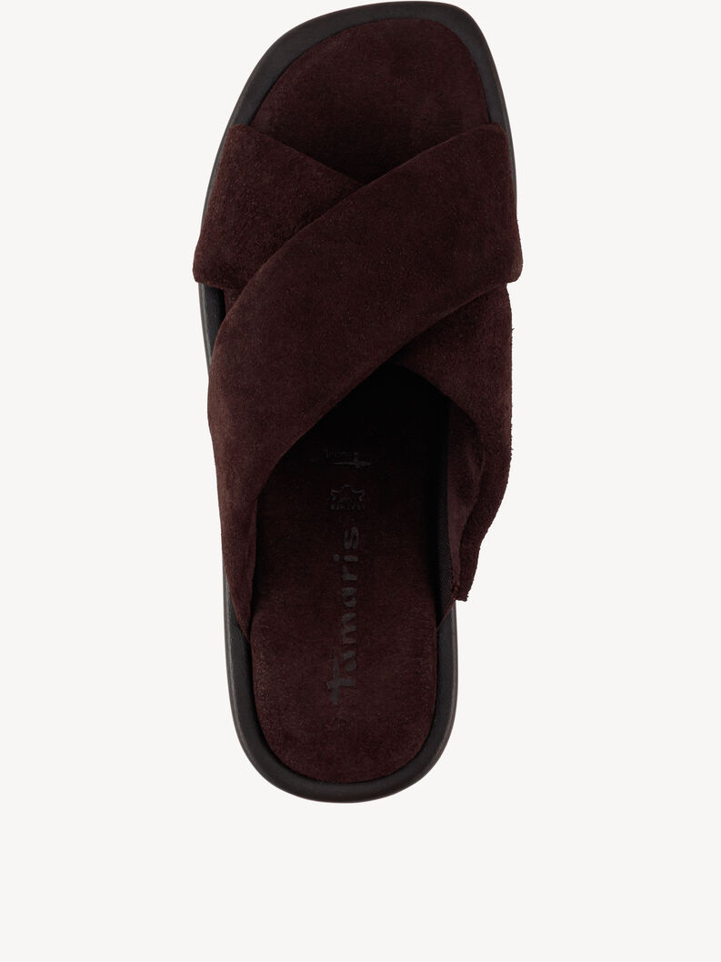 Lederpantolette - braun, MOCCA SUEDE, hi-res