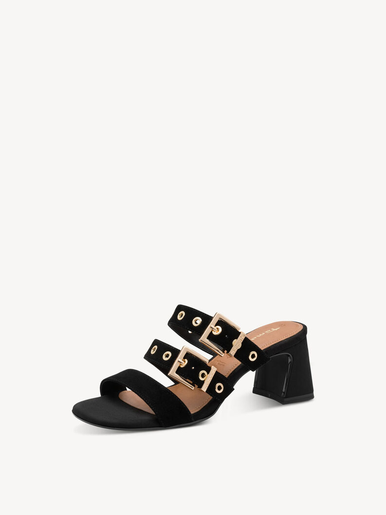 Lederpantolette - schwarz, BLACK, hi-res