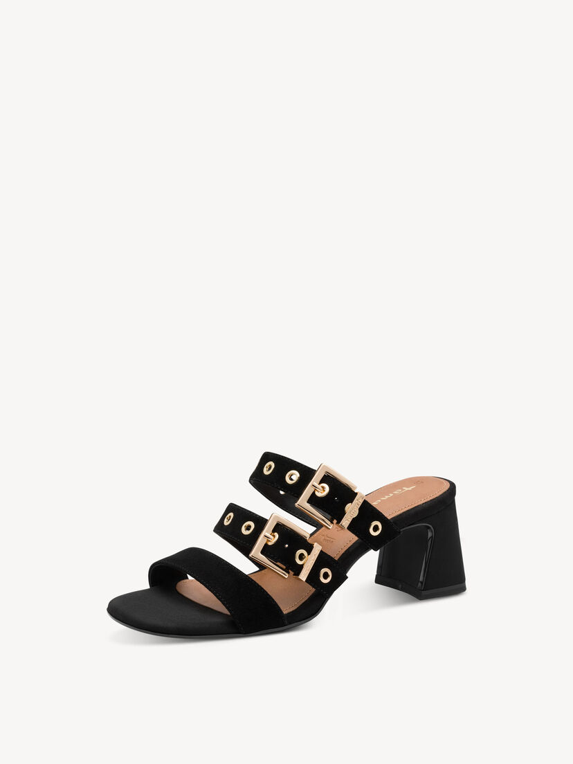 Leren Slipper - zwart, BLACK, hi-res