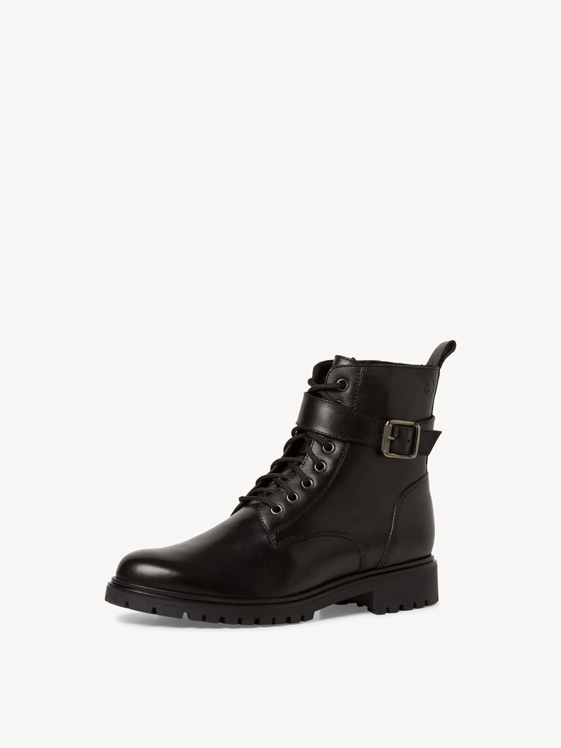 Lederstiefelette - schwarz, BLACK, hi-res