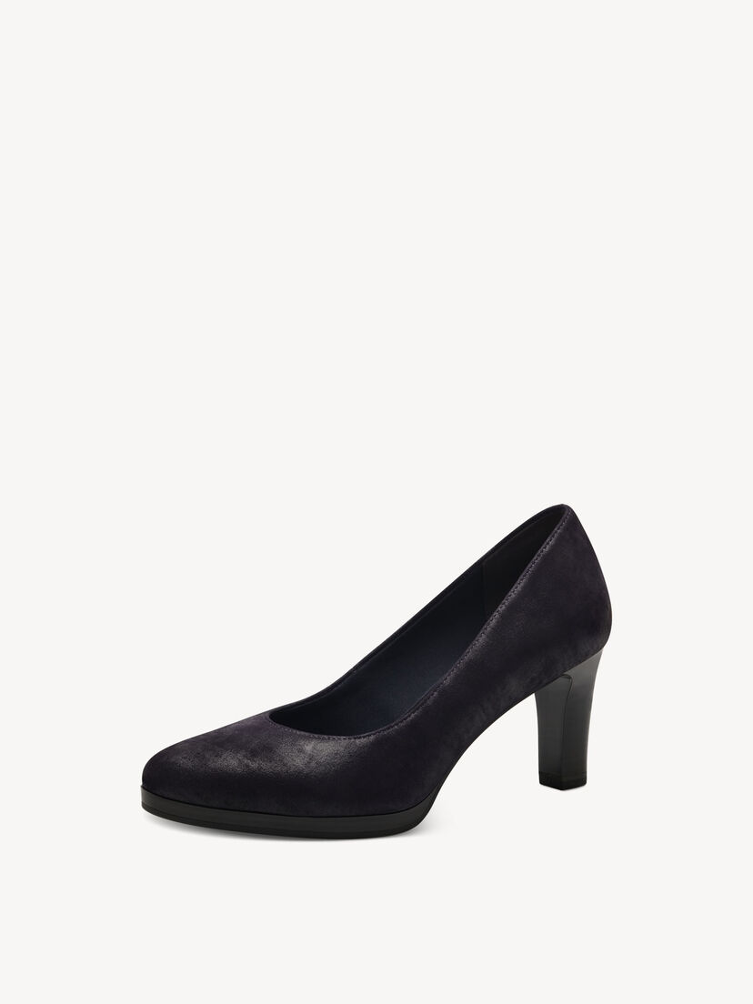 Leren Pumps - blauw, NAVY PEARL, hi-res