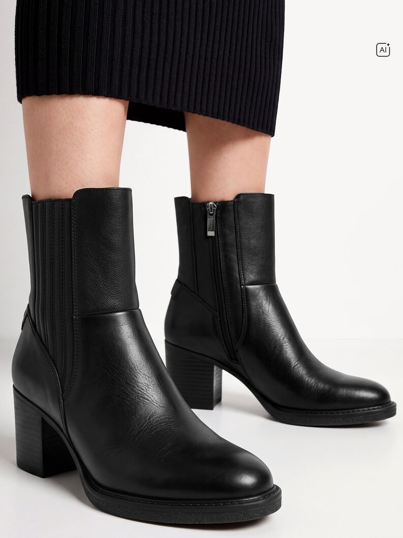 Ankelboots - svart, BLACK, hi-res