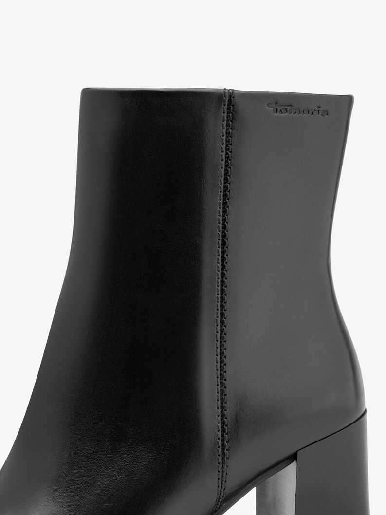 Bottine en cuir - noir, BLACK, hi-res
