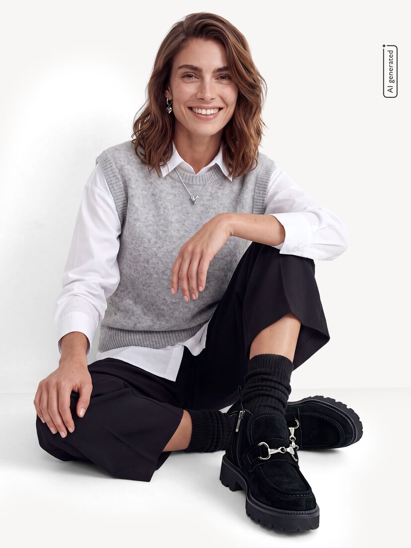 Leren Enkellaarsje - zwart, BLACK SUEDE, hi-res