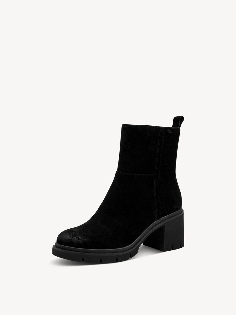 Lederstiefelette - schwarz, BLACK, hi-res