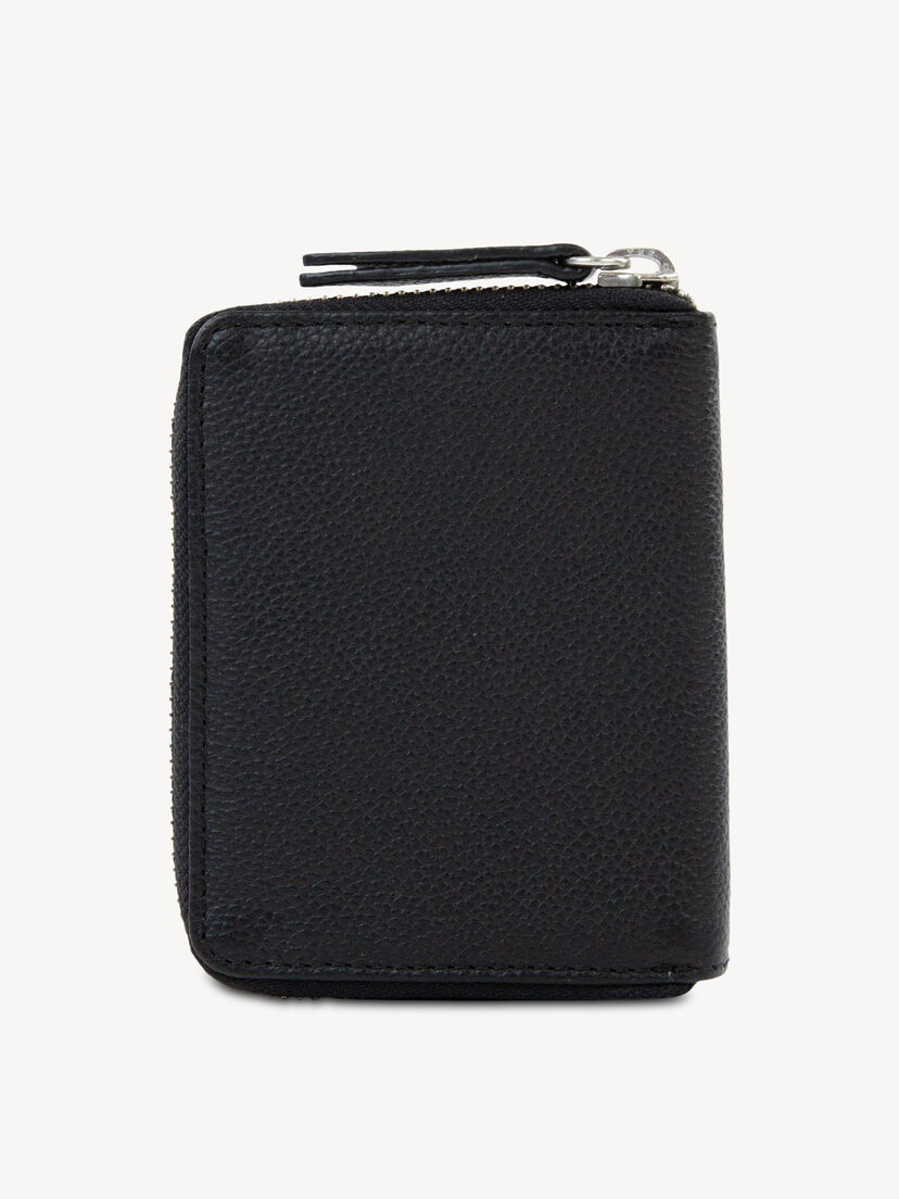 Leren Portemonnee - zwart, black, hi-res