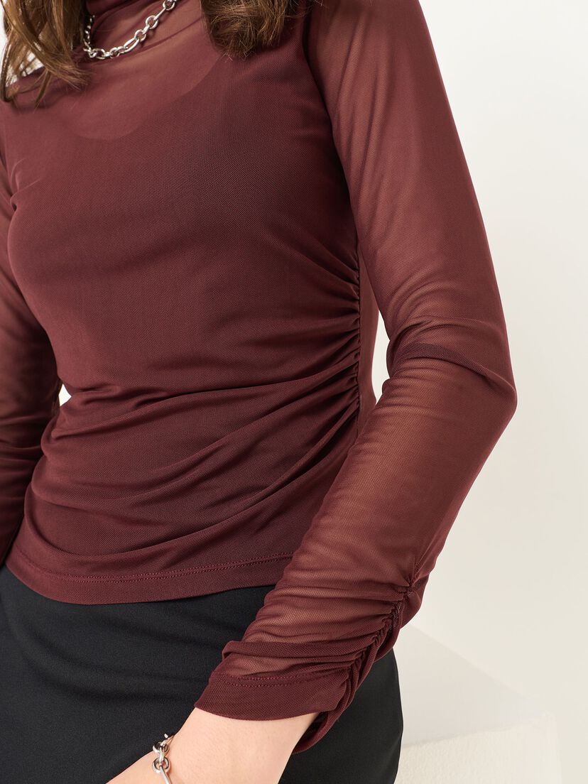 Shirt met col - bruin, Decadent Chocolate, hi-res