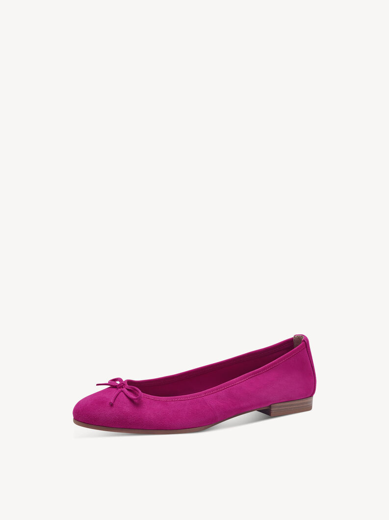 Ballerine en cuir - rose fuchsia, FUXIA, hi-res